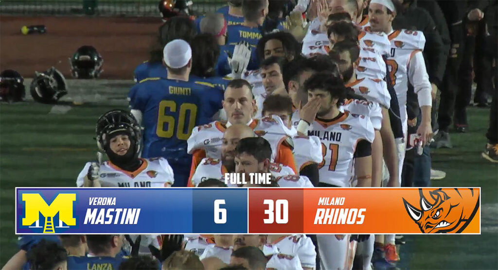 Mastini Verona vs Rhinos Milano 6-30 IFL 2023